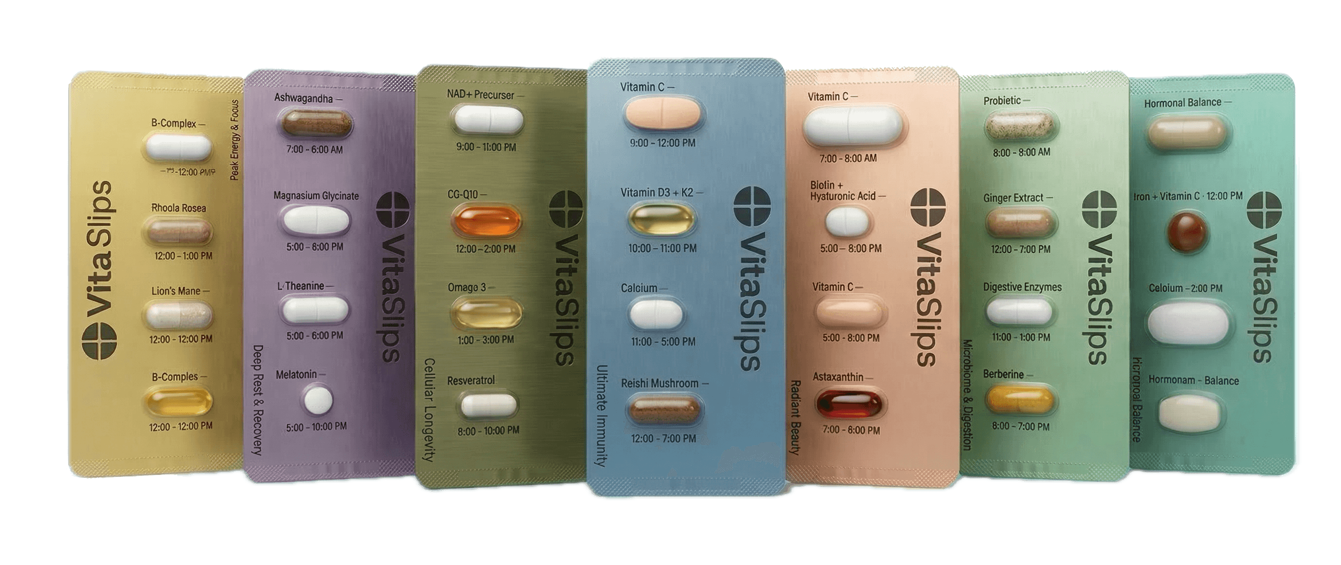 VitaSlips — 7 specialized vitamin pack systems