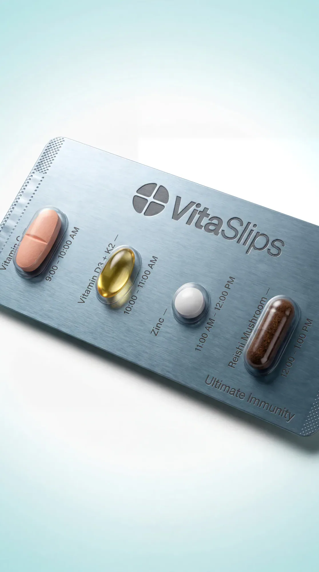 Ultimate Immunity — VitaSlips timed slip vs bottle clutter and one-size multivitamins